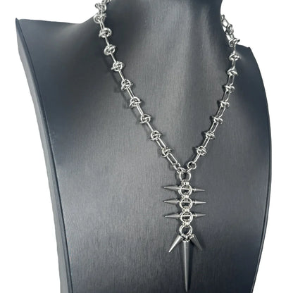 Punk Y2K Grunge Rock Spike Pendant Chain Necklace