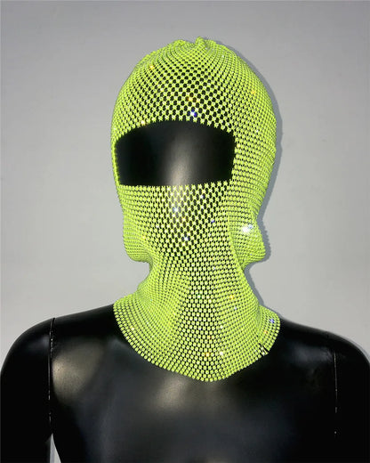 Rave Y2K Sparkly Rhinestone Diamond Balaclava Hat