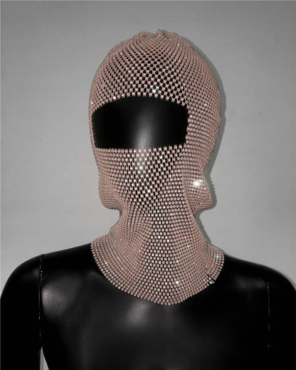 Rave Y2K Sparkly Rhinestone Diamond Balaclava Hat