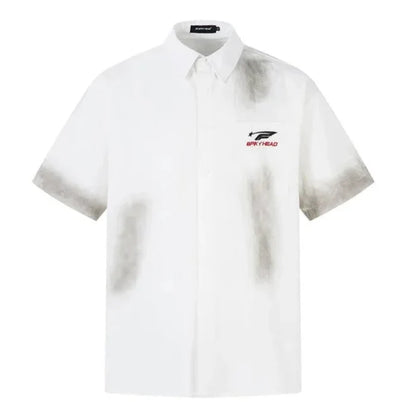 Retro American Embroidered Short Sleeve Work Shirt