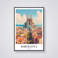 Sagrada Familia Barcelona Vintage Poster