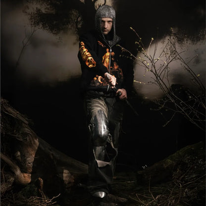 Sanctimonial Justice Y2K Print Zip Up Hoodie