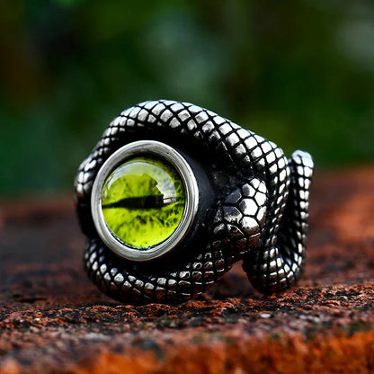 Serpent Snake Gem Ring