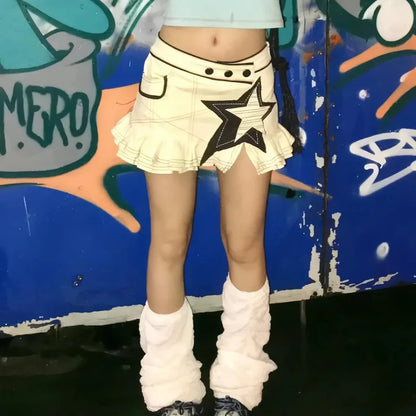 Star Aesthetic Y2K Grunge Mini Skirt