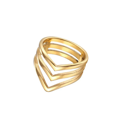 Three V Shape Ring