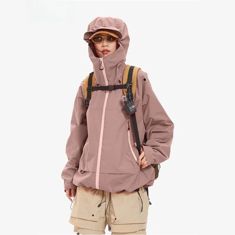 Unisex Y2K Outdoor Windproof Waterproof Single Layer Jacket Coat
