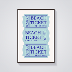 Vintage Beach Ticket Poster