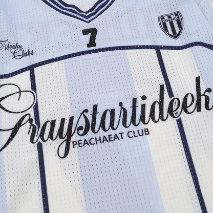 Vintage Mesh Striped Soccer Long Sleeve Jersey
