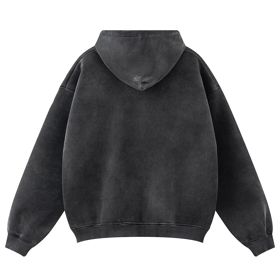 Vintage Y2K Cross Graphic Distressed Baggy Hoodie