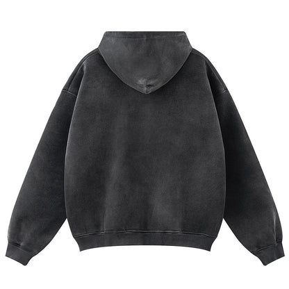 Vintage Y2K Cross Graphic Distressed Baggy Hoodie