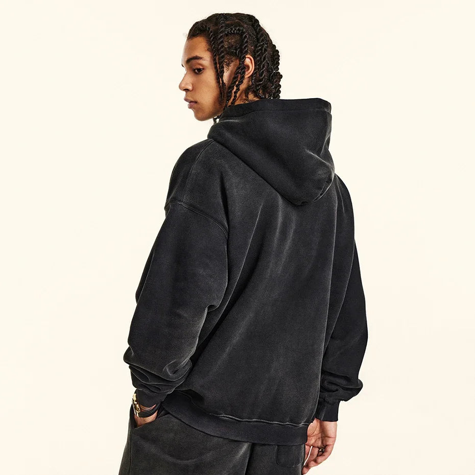Vintage Y2K Cross Graphic Distressed Baggy Hoodie
