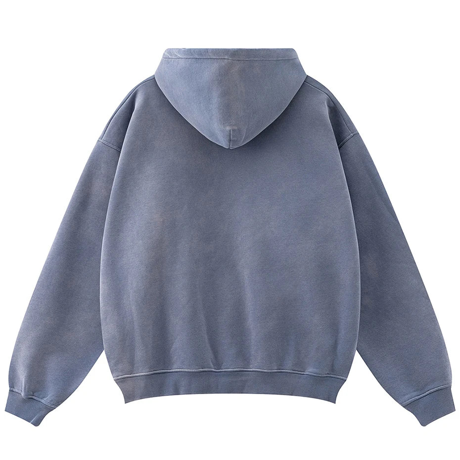Vintage Y2K Cross Graphic Distressed Baggy Hoodie