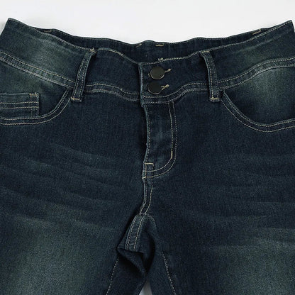 Vintage Y2K Retro Button Up Low Rise Denim Flared Jeans