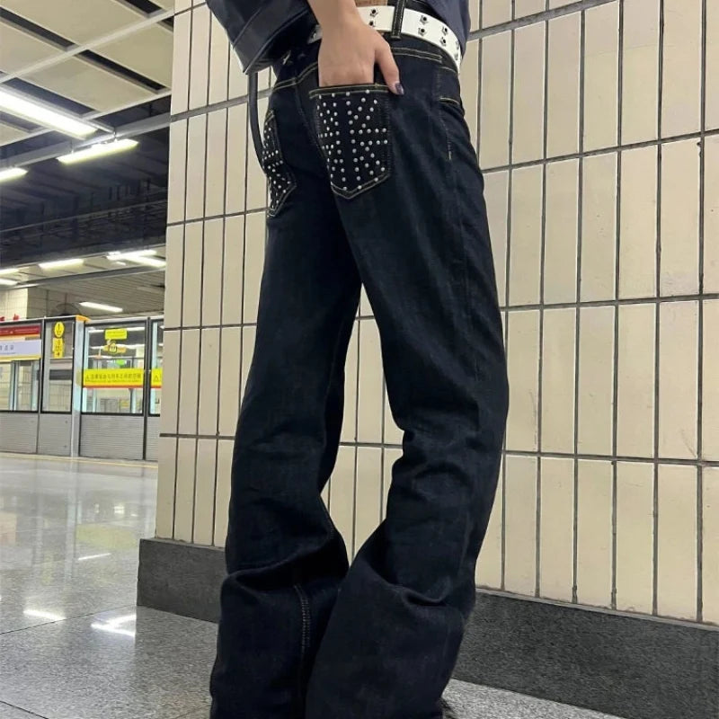 Vintage Y2K Rhinestone Union Jack Jeans
