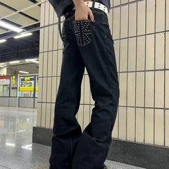 Vintage Y2K Rhinestone Union Jack Jeans