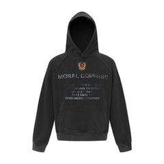 Washed Y2K Distressed Graphic Print Hoodie