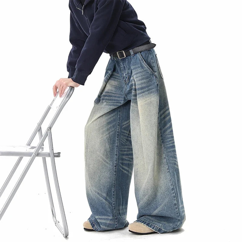 Washed Y2K Wide Leg Baggy Jeans