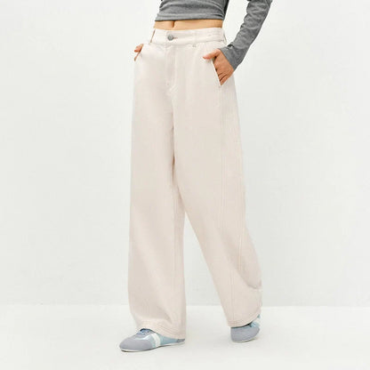 White Y2K Relaxed Straight Leg Jean