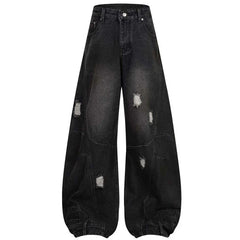 Wide Leg Y2K Distressed Denim Barrel Jeans
