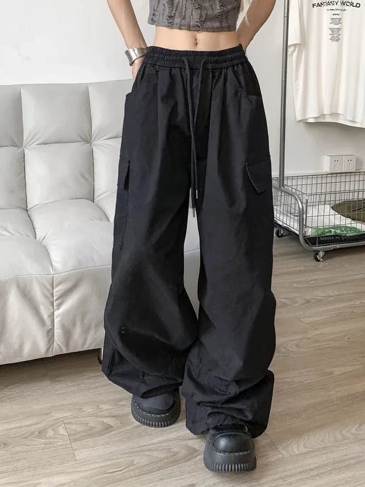 Wide Leg Y2K Parachute Trousers