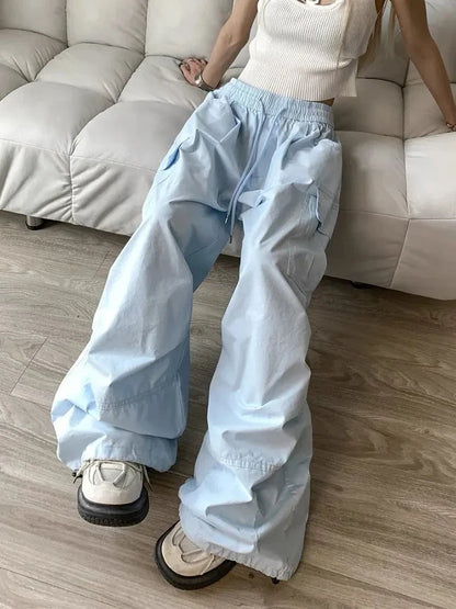 Wide Leg Y2K Parachute Trousers