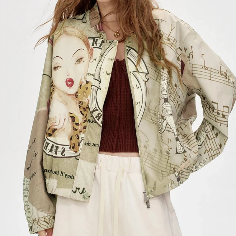 Windbreaker Y2K Minimalist Block Baseball Bomber Jacket