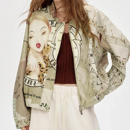 Windbreaker Y2K Minimalist Block Baseball Bomber Jacket