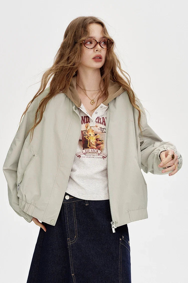 Windbreaker Y2K Minimalist Block Baseball Bomber Jacket