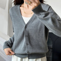 Womens V Neck Y2K Button Up Cardigan