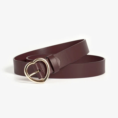 Womens Y2K Heart Buckle Leather Belt