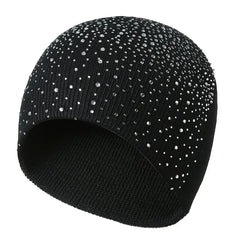 Womens Y2K Rhinestone Beanie