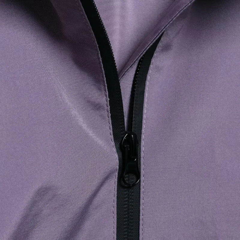 Womens Y2K Solid Hooded Pullover Waterproof Jacket Coat