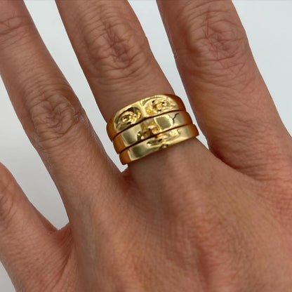 Y2K 3 Piece Set Vintage Aesthetic Portrait Ring