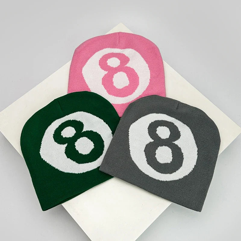 Y2K 8 Ball Graphic Beanie