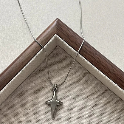 Y2K Aesthetic Star Cross Pendent Necklace