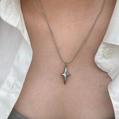Y2K Aesthetic Star Cross Pendent Necklace