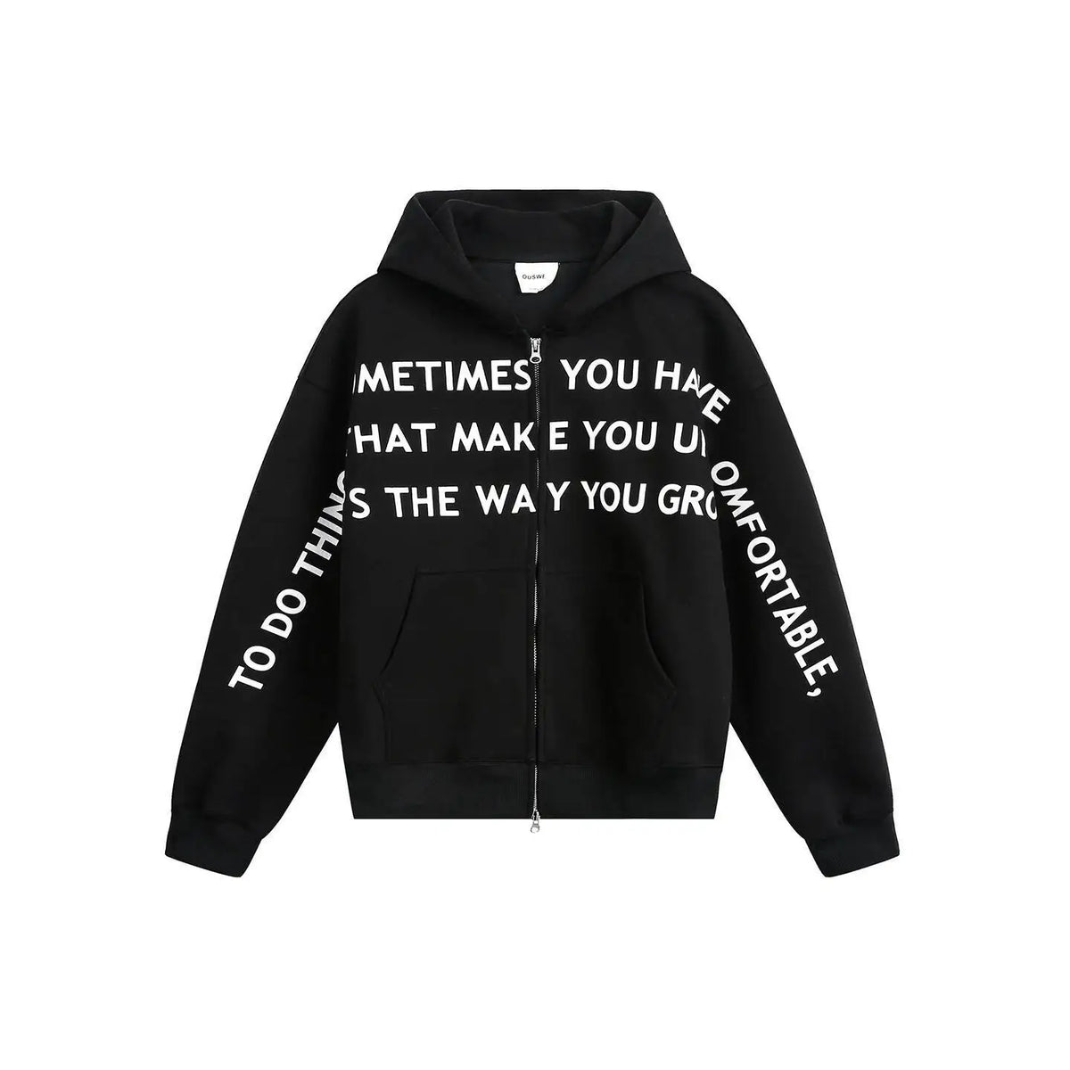 Y2K Affirmation Graphic Text Zip Up Hoodie