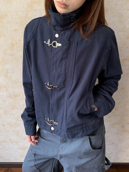 Y2K Airplane Button Collared Jacket