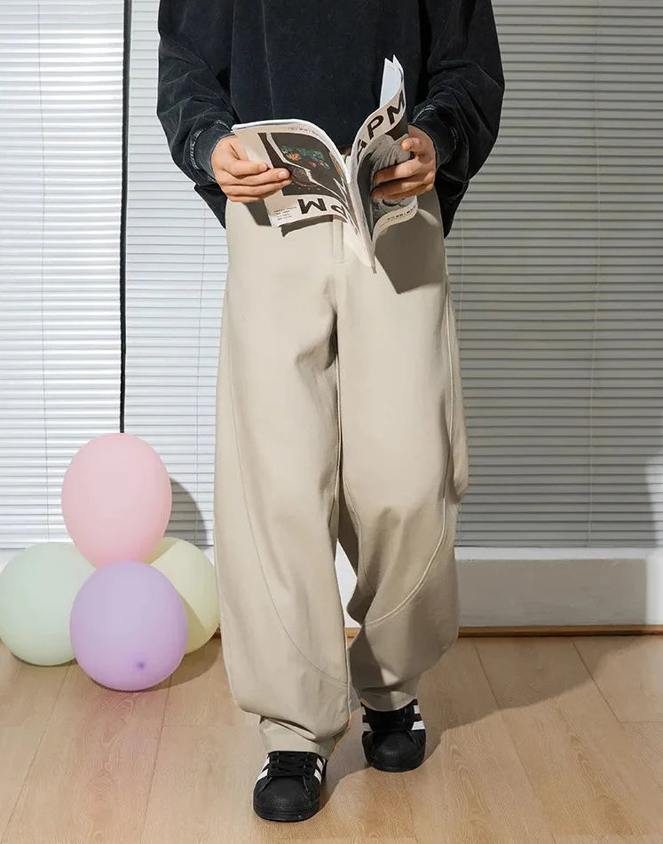 Y2K Arc Shaped Baggy Trousers