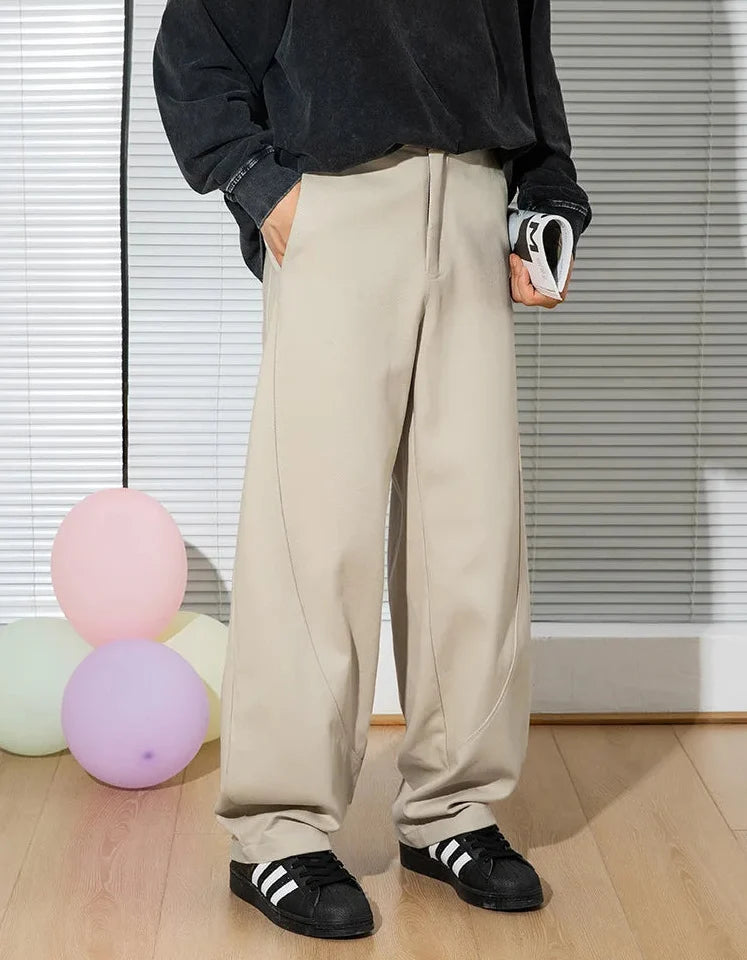Y2K Arc Shaped Baggy Trousers