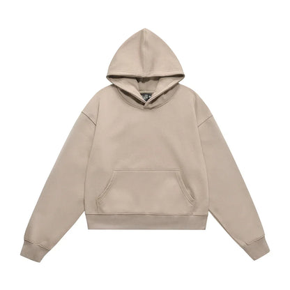 Y2K Autumnal Drop Shoulder Plain Hoodie