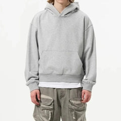 Y2K Autumnal Drop Shoulder Plain Hoodie