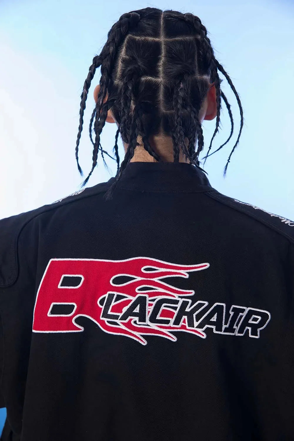 Y2K BK Embroidered Crew Moto Jacket