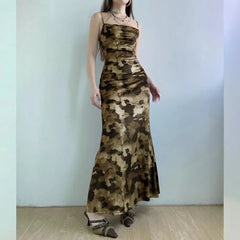 Y2K Backless Floral Maxi Dress