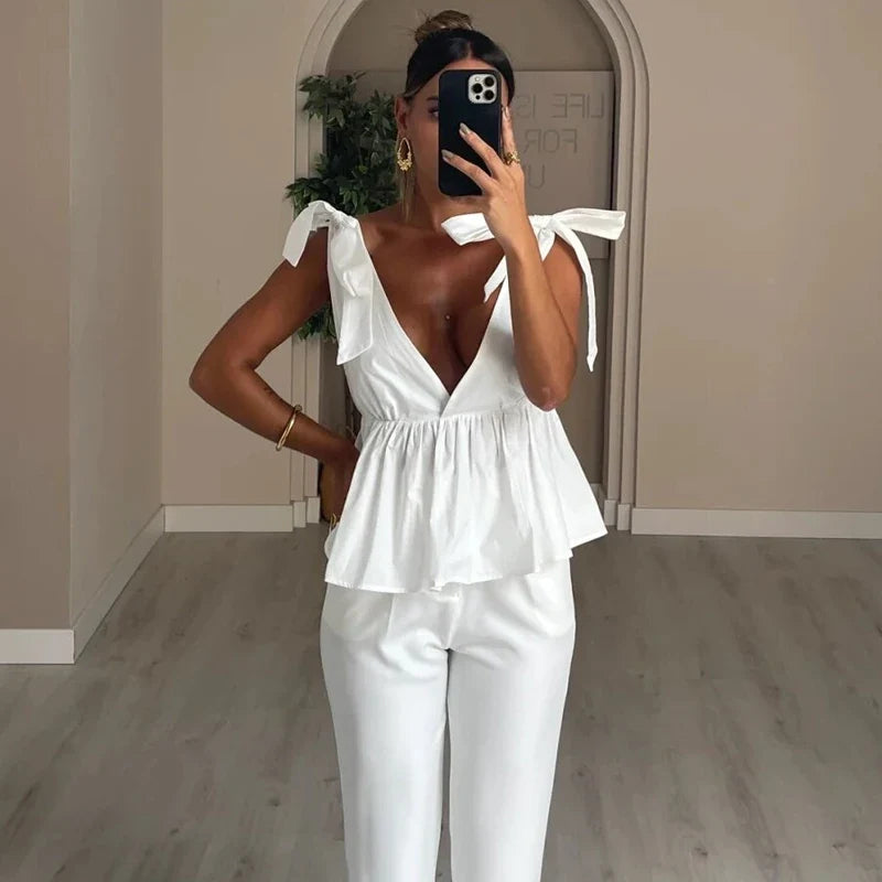 Y2K Backless Halter Low Cut Cami Top