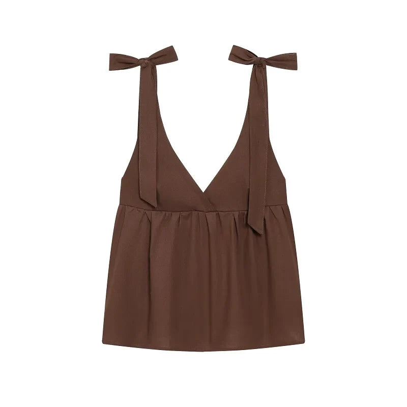 Y2K Backless Halter Low Cut Cami Top