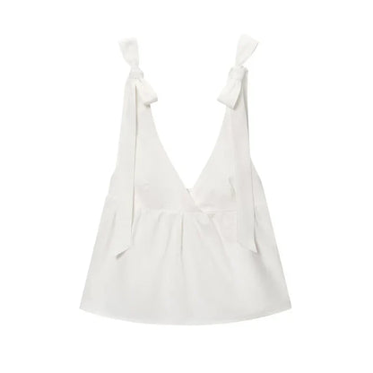 Y2K Backless Halter Low Cut Cami Top