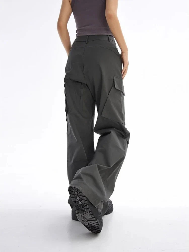 Y2K Baggy Grey Cargo Trousers