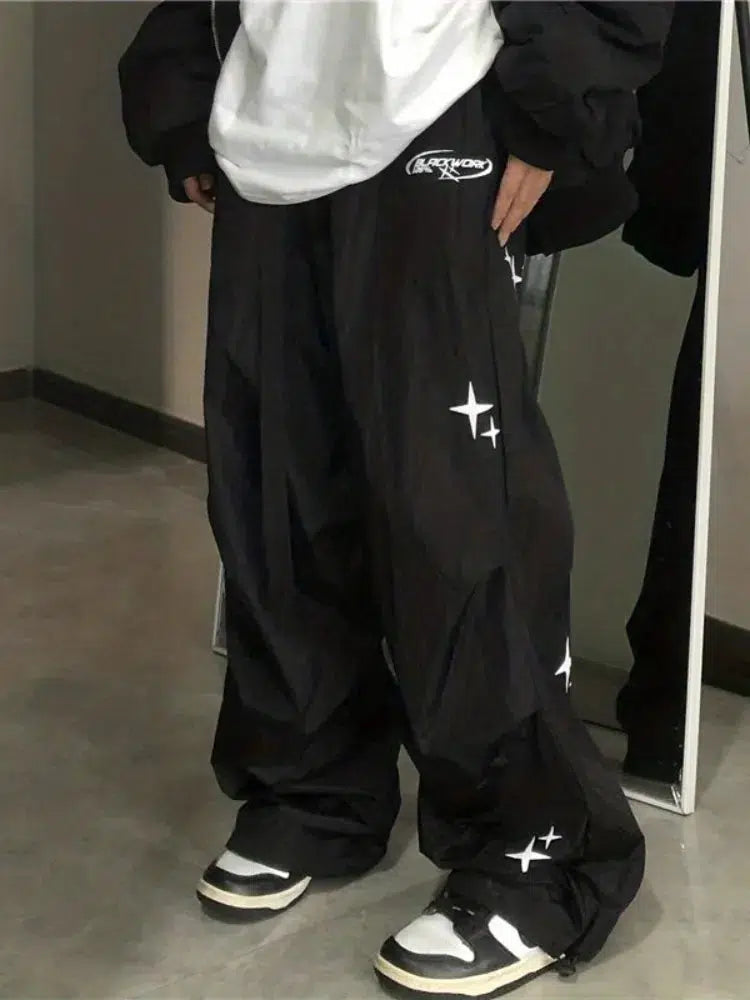 Y2K Baggy Star Joggers Trousers
