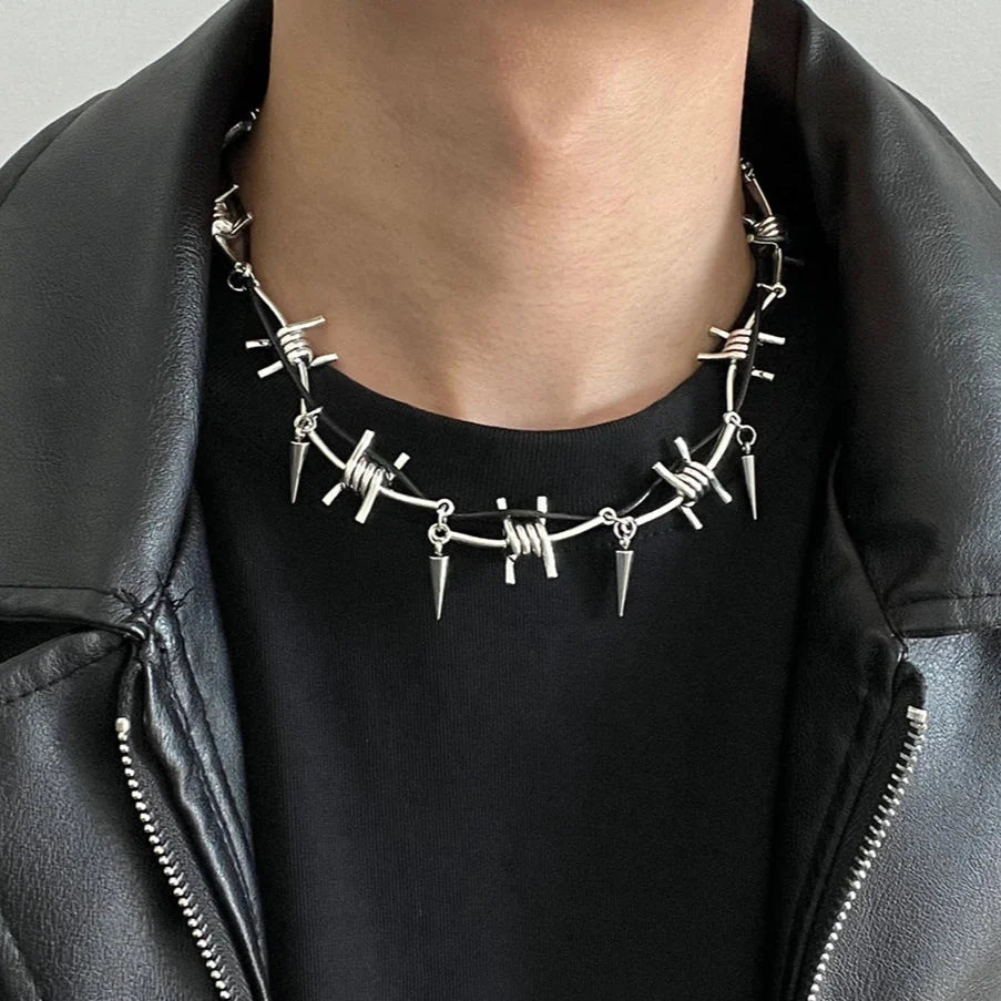 Y2K Barbed Wire Thorn Necklace